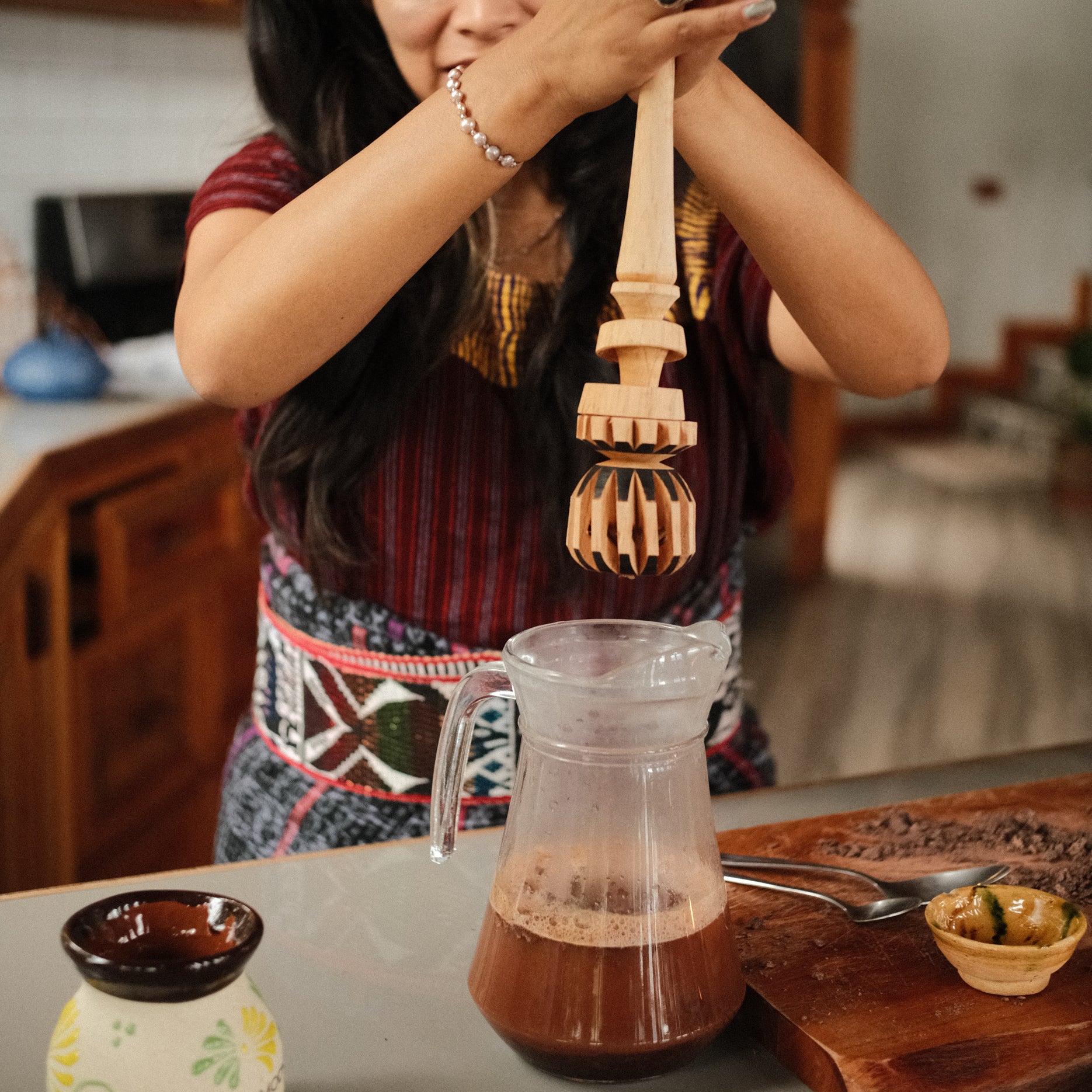 12-inch long Handmade Wooden Cacao Mixer, Elevate Your Ceremonial