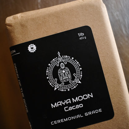 Side angle of Certified Ceremonial Cacao block – pure dark chocolate alternative from Lake Atitlán, Guatemala